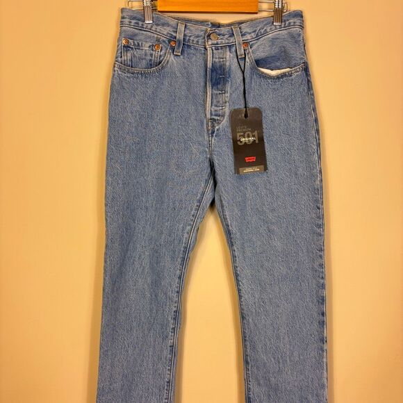 New Levi's Women's 501 Big E Hidden Button Fly Skinny Jeans 27 - Picture 3 of 7
